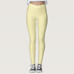 Jaune moderne/Blanc tendance Leggings Chevron<br><div class="desc">Motif de chevron jaune et blanc (zigzag).</div>