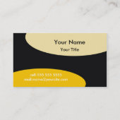 Jaune moderne de ~ de carte de visite sur le noir (Dos)