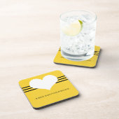 Jaune moderne Dessous de verre de coeur (Côté Droit)