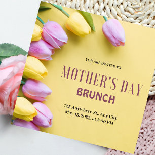 Jaune Moderne Fête des Femmes Invitation Brunch