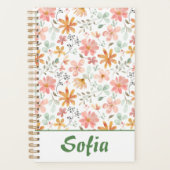 Jaune motif botanique vert nom orange (Devant)