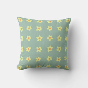 Jaune Motif Jaune Coussin vert clair