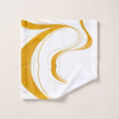 Jaune Moutarde Vibrant Vague Abstraite Été (Gant de toilette)