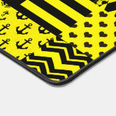 Jaune Noir Mixte Conception Motif Patchwork (Coin)