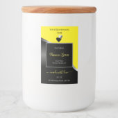 Jaune Noir Wavy Silver Coeurs mignons Étiquette de (Devant)