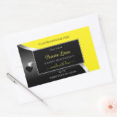 Jaune Noir Wavy Silver Coeurs mignons Étiquette de (Enveloppe)