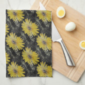 Jaune, or et noir, Gerber Daisy serviette de cuisi (Quart Plié)