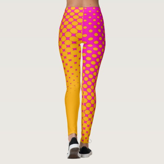 Jaune Orange à rose Gradient Leggings Motifs (Dos)