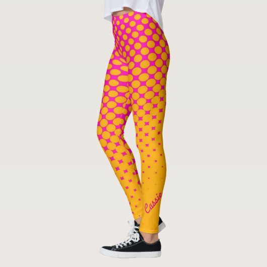 Jaune Orange à rose Gradient Leggings Motifs (Gauche)