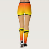 Jaune Orange Faux Shorts et Chaussettes Leggings s (Dos)
