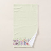 Jaune pâle et aquarelle Jardin Floral Ensemble de  (Serviette à main)