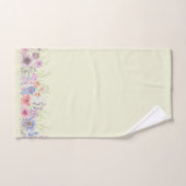 Jaune pâle et aquarelle Jardin Floral Ensemble de  (Serviette à main)