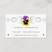 Jaune Pansy Daisy Floral Shop Carte de visite (Dos)