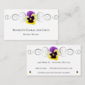Jaune Pansy Daisy Floral Shop Carte de visite (Devant / Derrière)