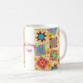 Jaune Patchwork Quilg Mug (Devant droit)