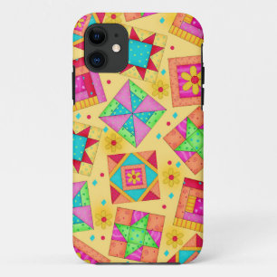 Jaune Patchwork Quilt Art iPhone 5 Coque