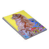 Jaune Patchwork Quilt Fluffy Chats Carnet (Côté Droit)