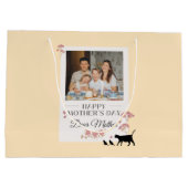 Jaune Photo Fête des Mères Grand sac cadeau (Dos)