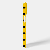Jaune, Pois noirs, coque iphone Fleur marguerite (Verso / Droite)