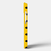 Jaune, Pois noirs, coque iphone Fleur marguerite (Verso / Gauche)