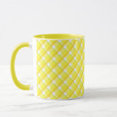 Jaune rétro sur Blancs Plaid Stripes Coffee Mug (Gauche)