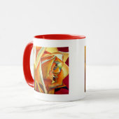 Jaune Rose Art Joyeux Mug Fête des Mères (Devant gauche)