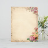 Jaune rose floral junk Journal antique papeterie (Debout devant)