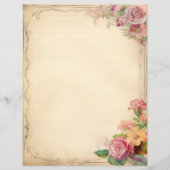 Jaune rose floral junk Journal antique papeterie (Devant)