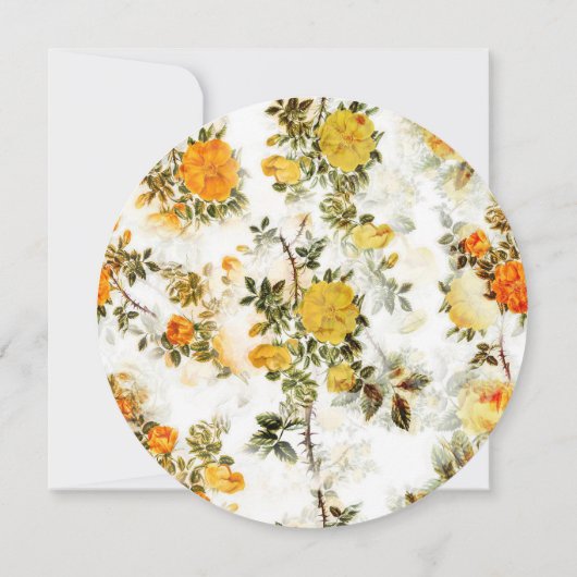 Jaune Rose Jaune Invitation de la douche nuptiale (Dos)