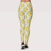 Jaune Roses Motifs Leggings (Dos)