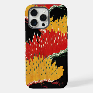 JAUNE ROUGE JAUNE ABSTRAIT JAPONAIS FLORAL