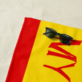 Jaune, Rouge, "NE TOUCHE PAS MA SERVIETTE DE PLAGE (En situation)