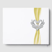 Jaune Ruban Silver Swans Mariage Livre d'or (Verso)