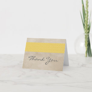 Jaune Rustique Damask Carte de remerciements