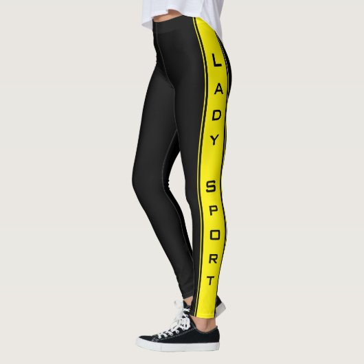 Jaune Side Grille Leggings noirs ou Choisir des co (Gauche)