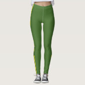 Jaune Side Vert Leggings Power Text (Devant)