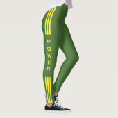 Jaune Side Vert Leggings Power Text (Droite)