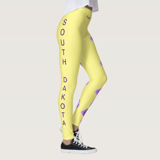 Jaune South Dakota State Pasque Leggings de fleurs (Droite)