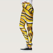 Jaune Stripes Leggings en tissu