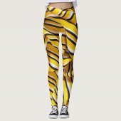 Jaune Stripes Leggings en tissu