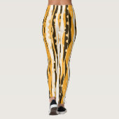 Jaune Stripes Leggings pour femmes (Dos)