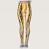 Jaune Stripes Leggings pour femmes (Devant)
