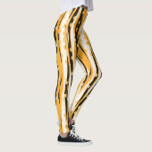 Jaune Stripes Leggings pour femmes (Droite)