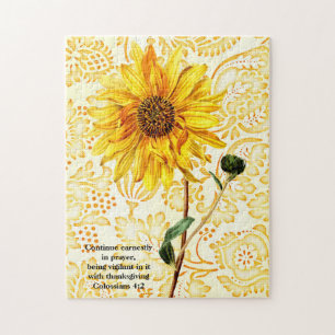 Jaune Sunflower Art Puzzle