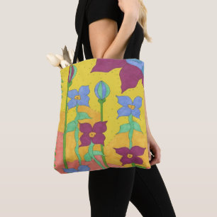 Jaune Sunshine Bohème Sac fourre-tout Floral
