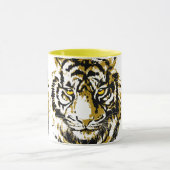 Jaune tigre | Tigre coloré face café Mug (Centre)