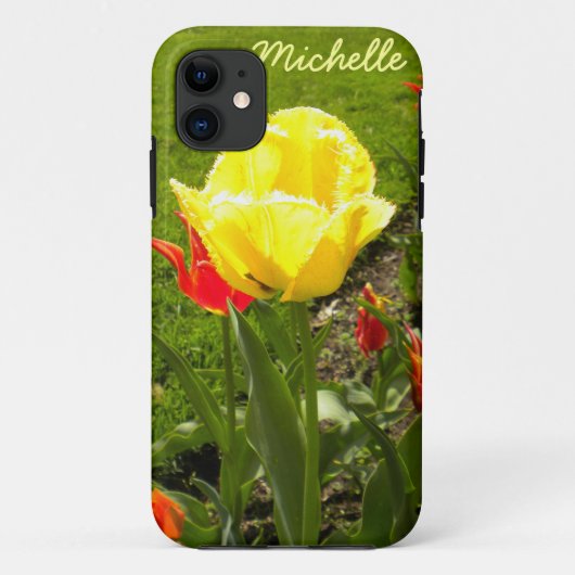 Jaune Tulip iPhone 5 Coque (Dos)