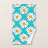 Jaune Turquoise Blanc Motif (Serviette à main)