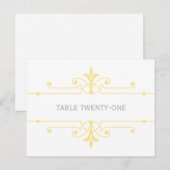 Jaune v2 Fancy Ornamo Numéro de table Carte postal (Devant / Derrière)