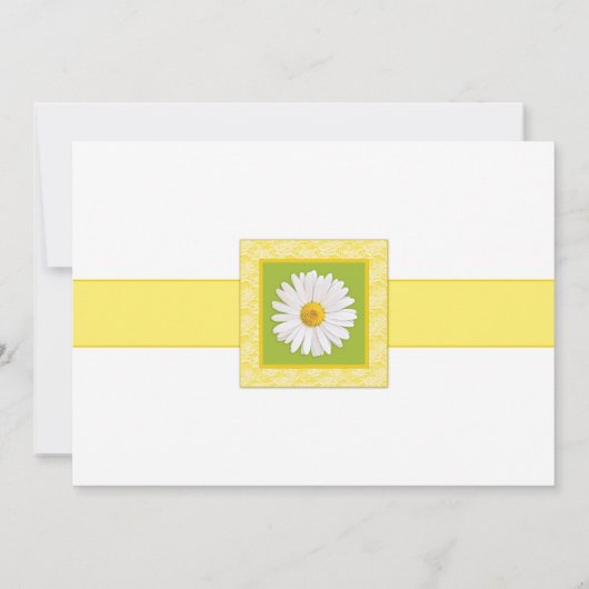 Jaune Vert Blanc Shasta Daisy Faire-part de mariag (Dos)
